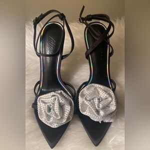 ROSE EMBELLISHED HIGH HEELS